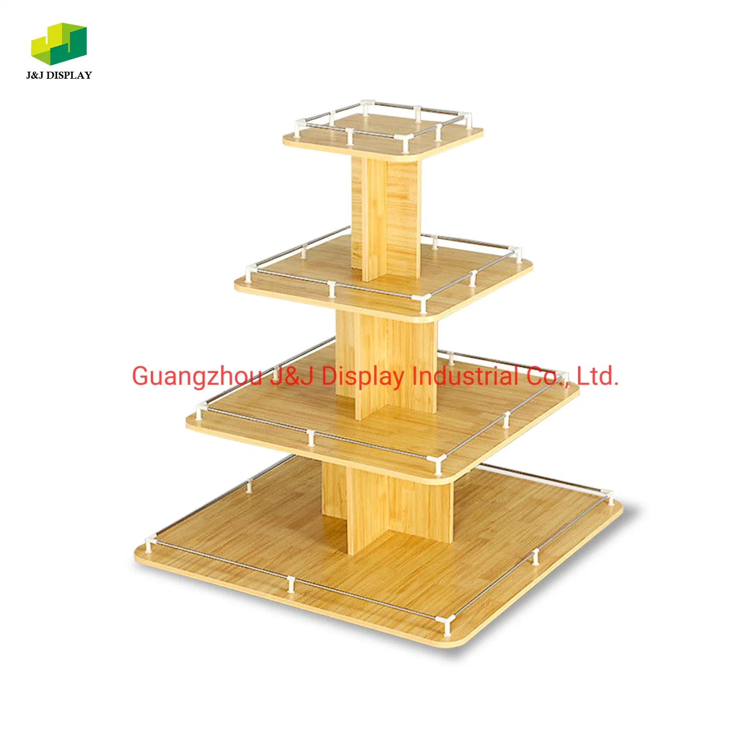 Retail Store Floor Wood Display Shelf Rack and Tier Display for Shoes