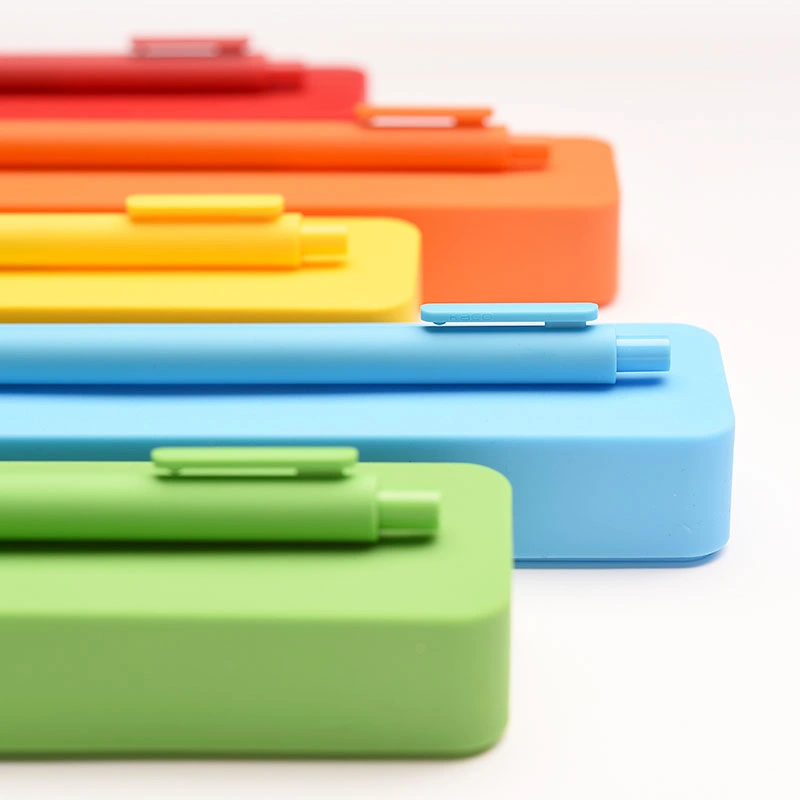 Unbreakable Personalized Candy Color Office/School Silicone Desk Pen Boxes