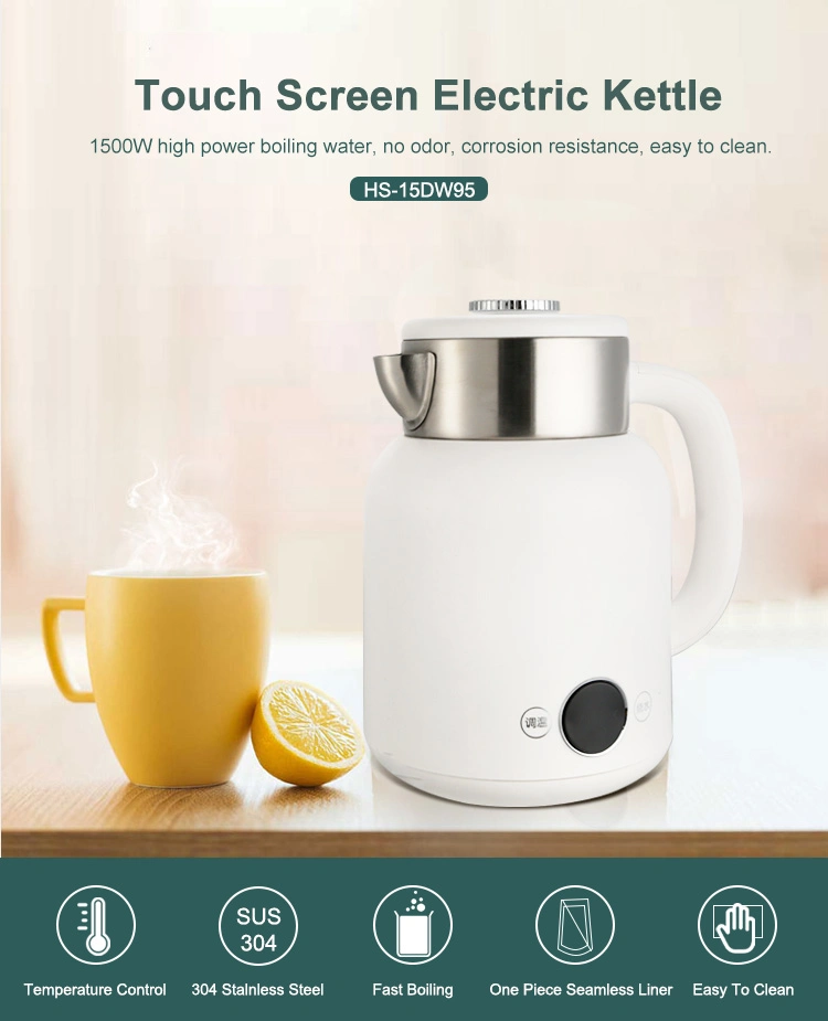 Controlo de temperatura variável Smart Digital Touch Screen Inox Electric Jarro de 1,5 L.