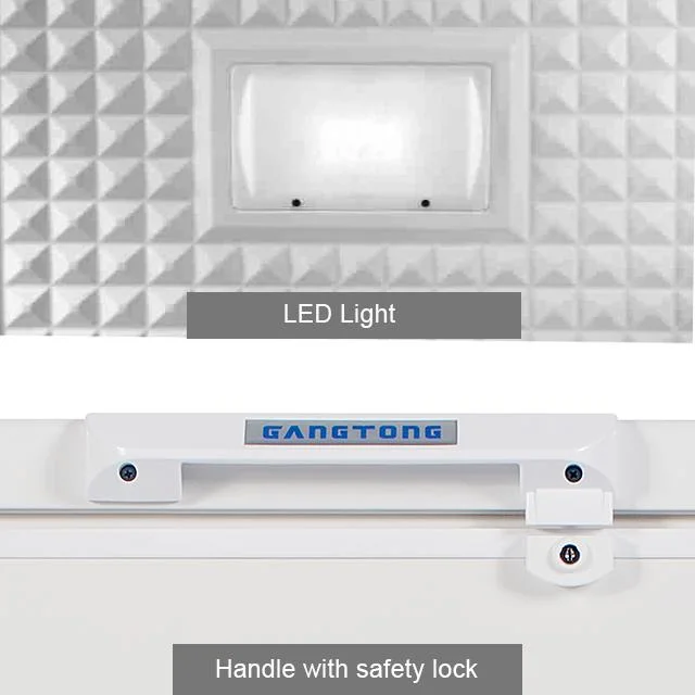 Usine réfrigérateur congélateur coffre congélateur de gros de matériel avec LED