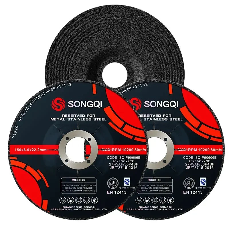 Songqi 6 polegadas 150 mm moagem em metal resina de óxido de alumínio Disco de lixa abrasivo