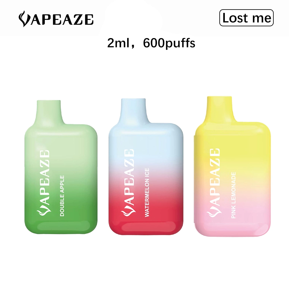 Zertifizierter Vape 2ml Kapazität Box Mod Pen Shisha Freebase Nikotin Bang XXL Einweg Vape 600 Puffs E Cig Sticks