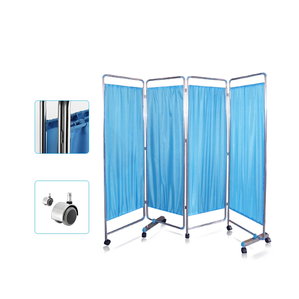 Foldable Hospital Stainless Steel Ward Screen Hospital 3 or 4 Folds Medical Screen