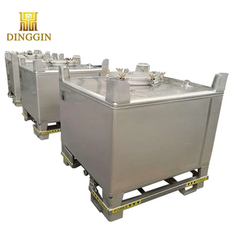 Chemical Solution Acid Storage Stainless Steel 1000 Liter IBC Container for Sale