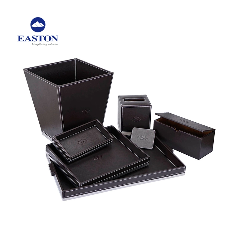 PU Leather Laundry List Holder with Metal Ring and Pockets