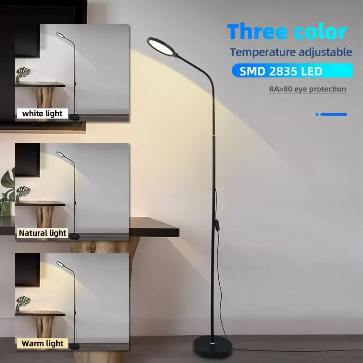 3 in 1 LED Hotel Lamp Light Table Standing Clamp Indoor Lighting with CCT & Brightness Adjustable Button Switch Floor Table Lamp