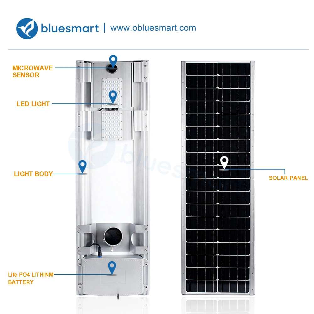 50W 60W LiFePO4 Battery Solar Street Light