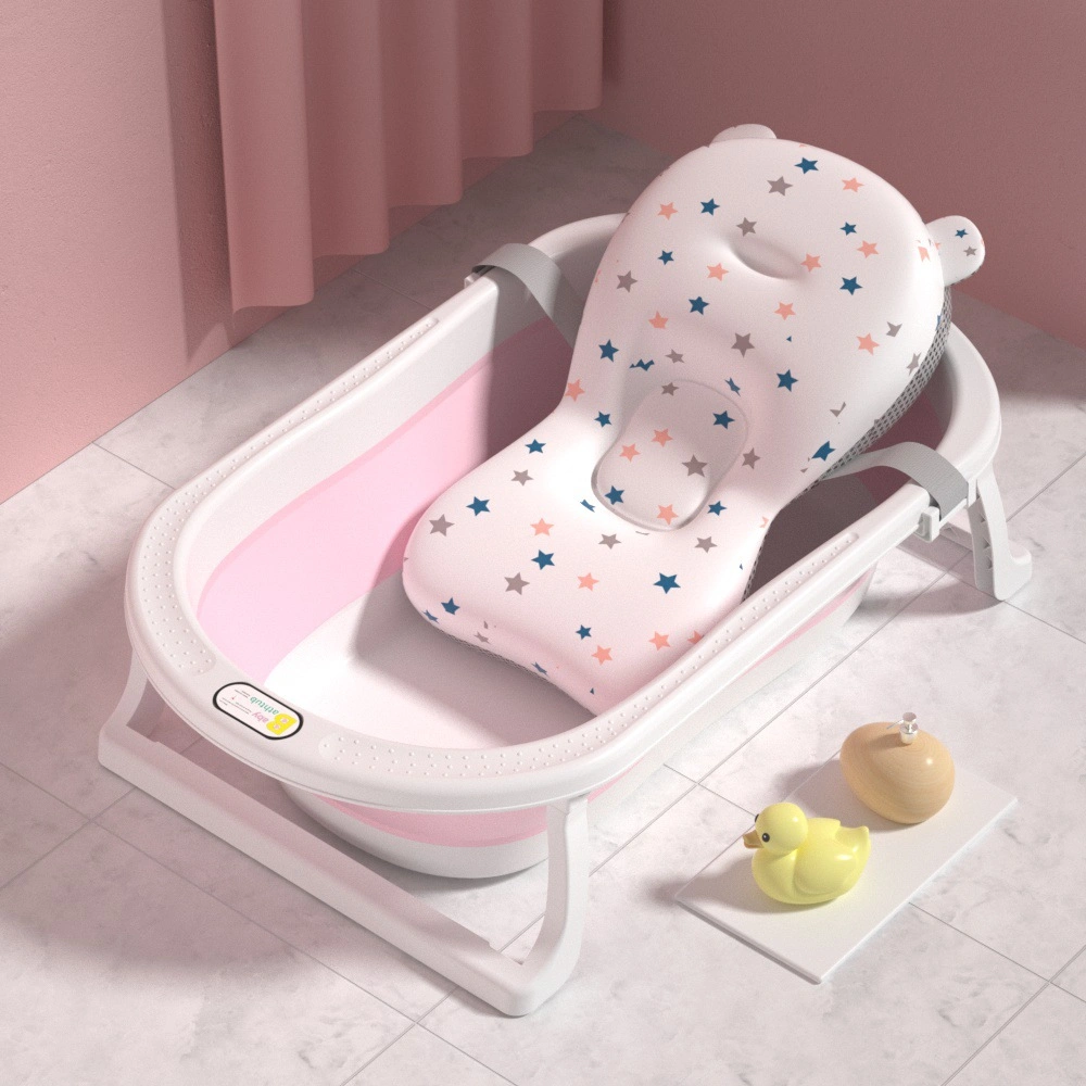 Newborn Adjustable Bathtub Pillow Seat Cushion Cross-Shaped Anti-Slip Baby Bath