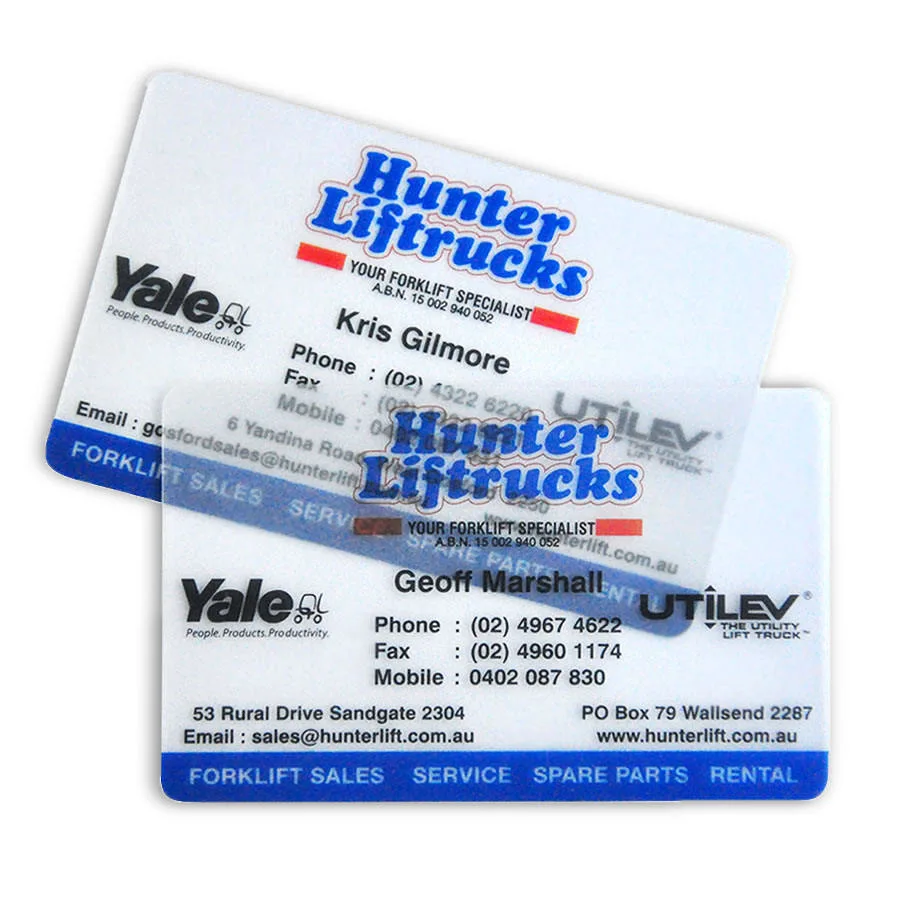 Top Quality Clear Frosted Transparent/Translucent PVC Business Card for Promotion