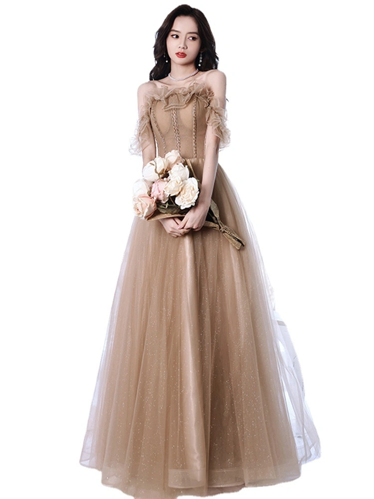 Yc110 Elegant Temperament One Shoulder Party Evening Dress Skirt Bridal Wedding Dress