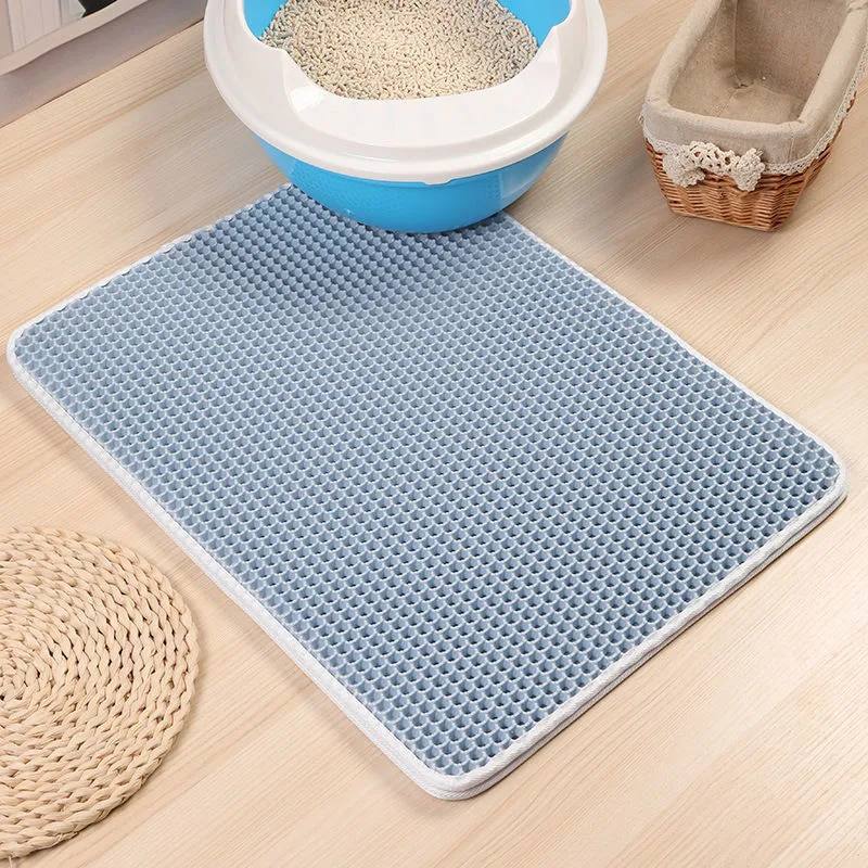 Easy Clean Folding Double Layer Cat Litter Mat Sand Waterproof Urine Proof Urine Trapping Mat