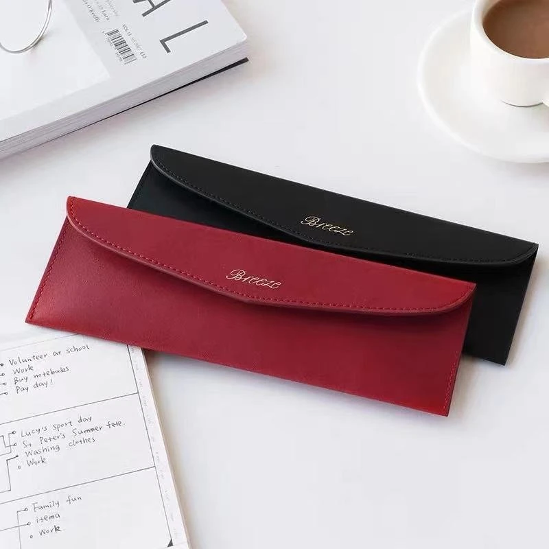 ISO BSCI Lvmh Factory Colorful Cute PU Leather Custom Pencil Bags