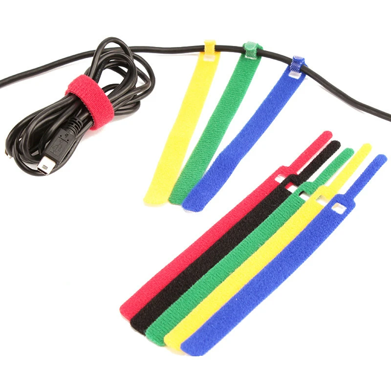 Colorful Custom Logo Double Side Self-Locking Hook and Loop Cable Wrap Tie 12*150mm