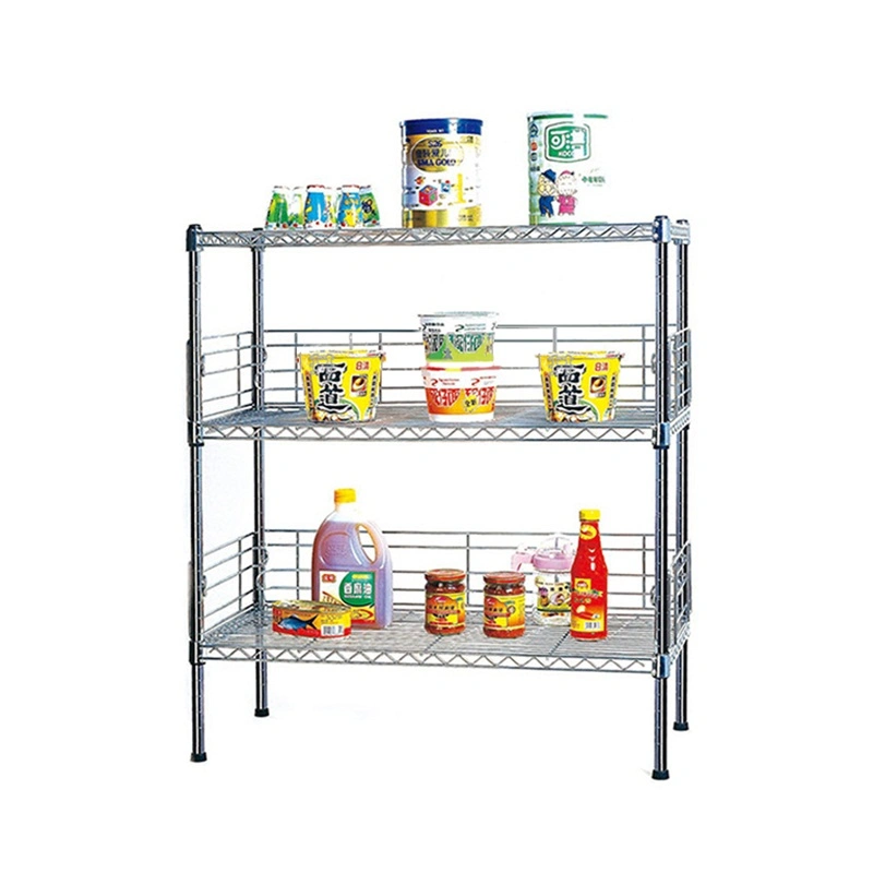 New Arrivals Chrome 3 Tier Wire Shelves for Hotel and Restaurant