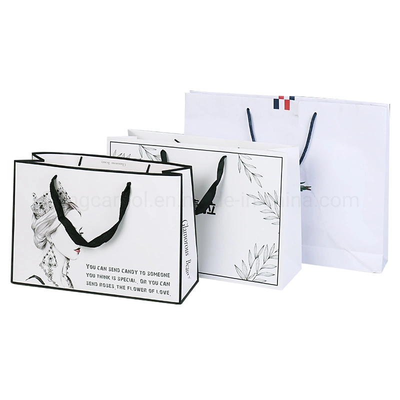 Custom Eco Friendly Luxury Packaging Gift Jewelry Bag Cream-Colored Shopping Bag