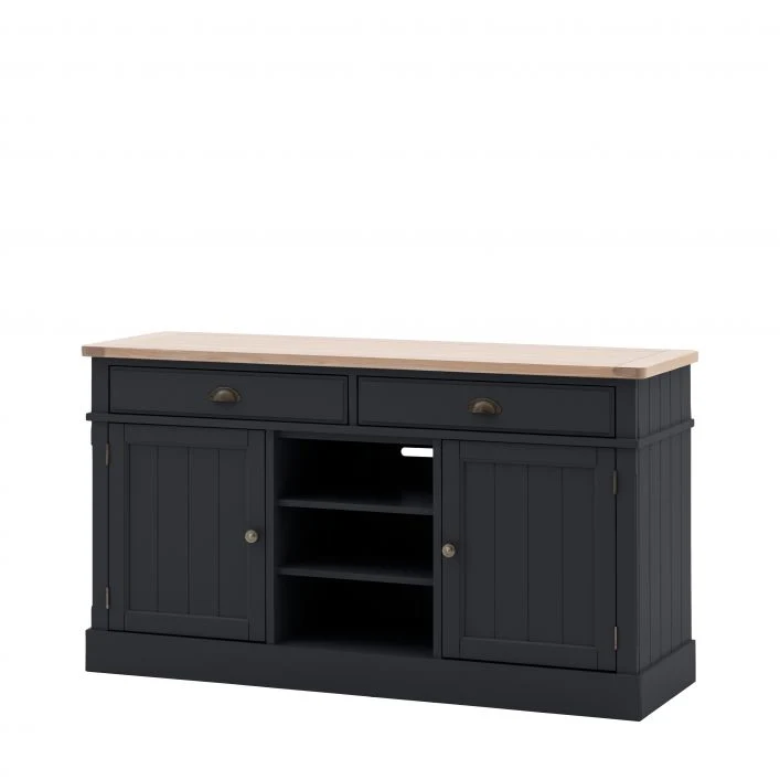 2023 Original Factory Direct Sales New Arrival Blue/Navy Painted Oak Wooden Sideboard with Door and Drawers Modern Dining Room Kitchen Cabinet storage Cupboard