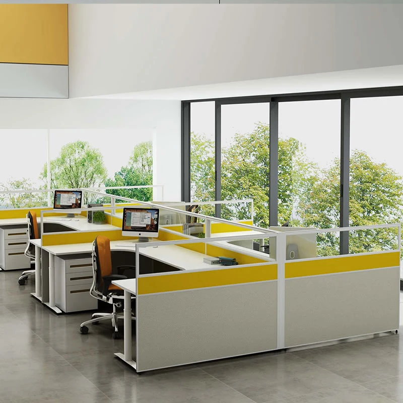 Hot Sale Modern Stright Way Office Workstation for 4 Person (HY-P08)