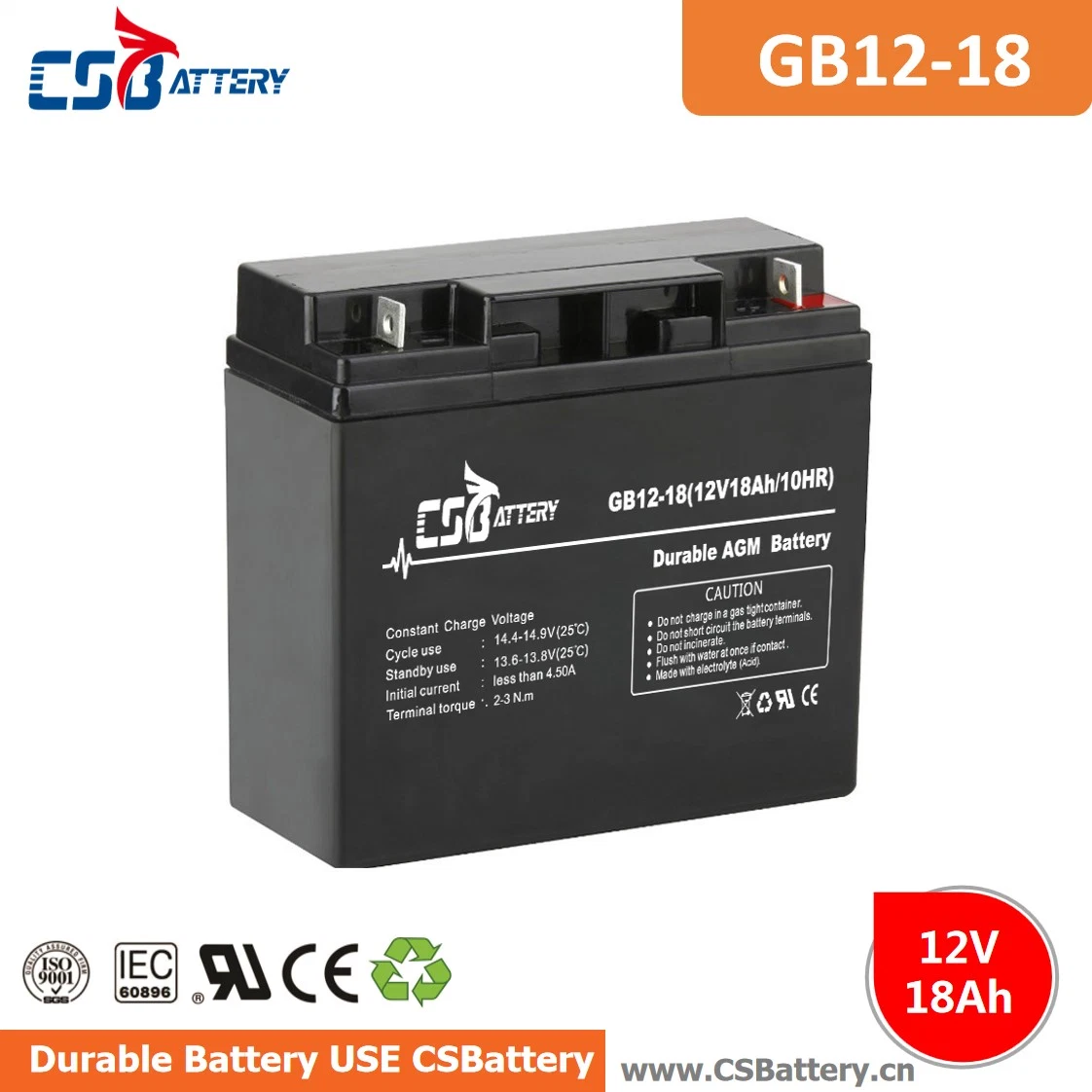 Csbattery 12V20ah Deep Cycle AGM Battery for Electronic-Scale/Medical-Electronic-Equipment/Fire/Ali