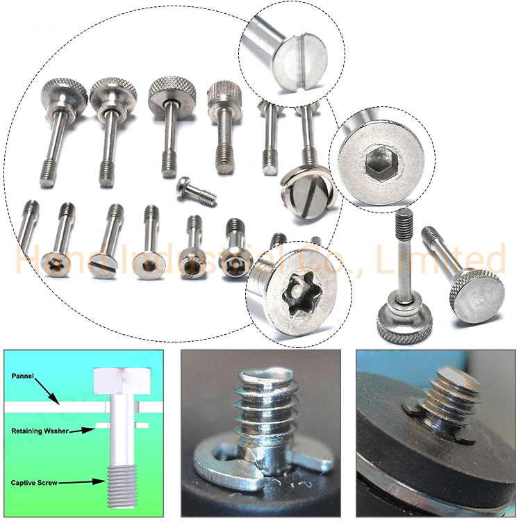 Professional ISO Certificated Phillips Pan Head Metal Captive Screws for Plastic