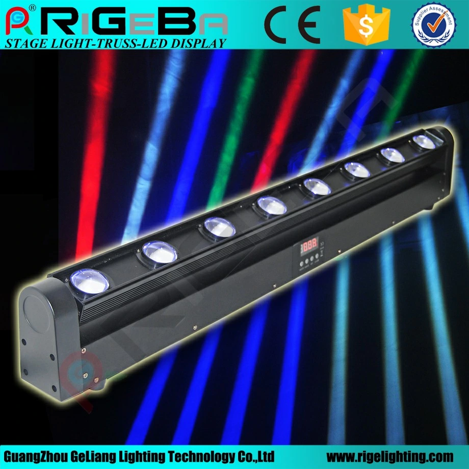 Stage disco Bar DJ cree 8LEDs 10W RGBW 4en1 Spot Barra de cabezal móvil LED del haz