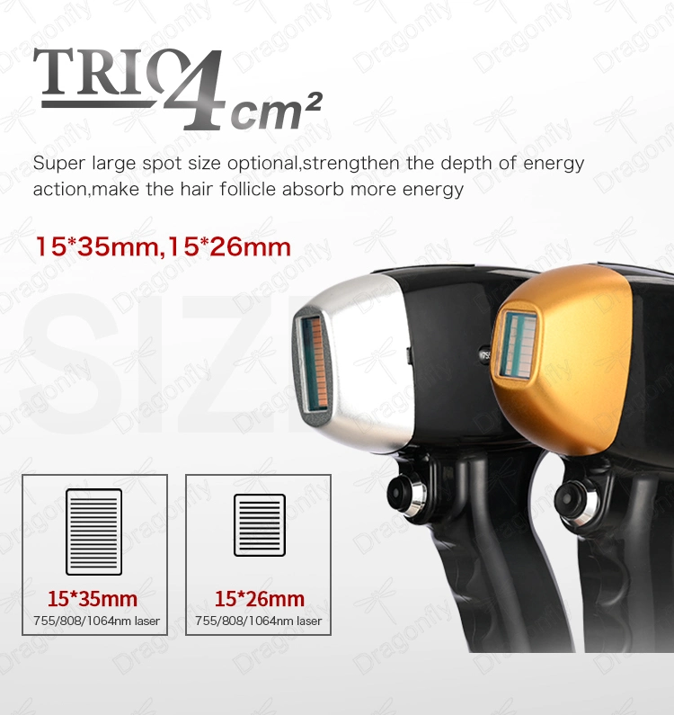 Novo modelo de dois punhos Portátil de design único dispositivo a laser 3 Ondas Laser de diodo Equipamentos Beleza Portátil