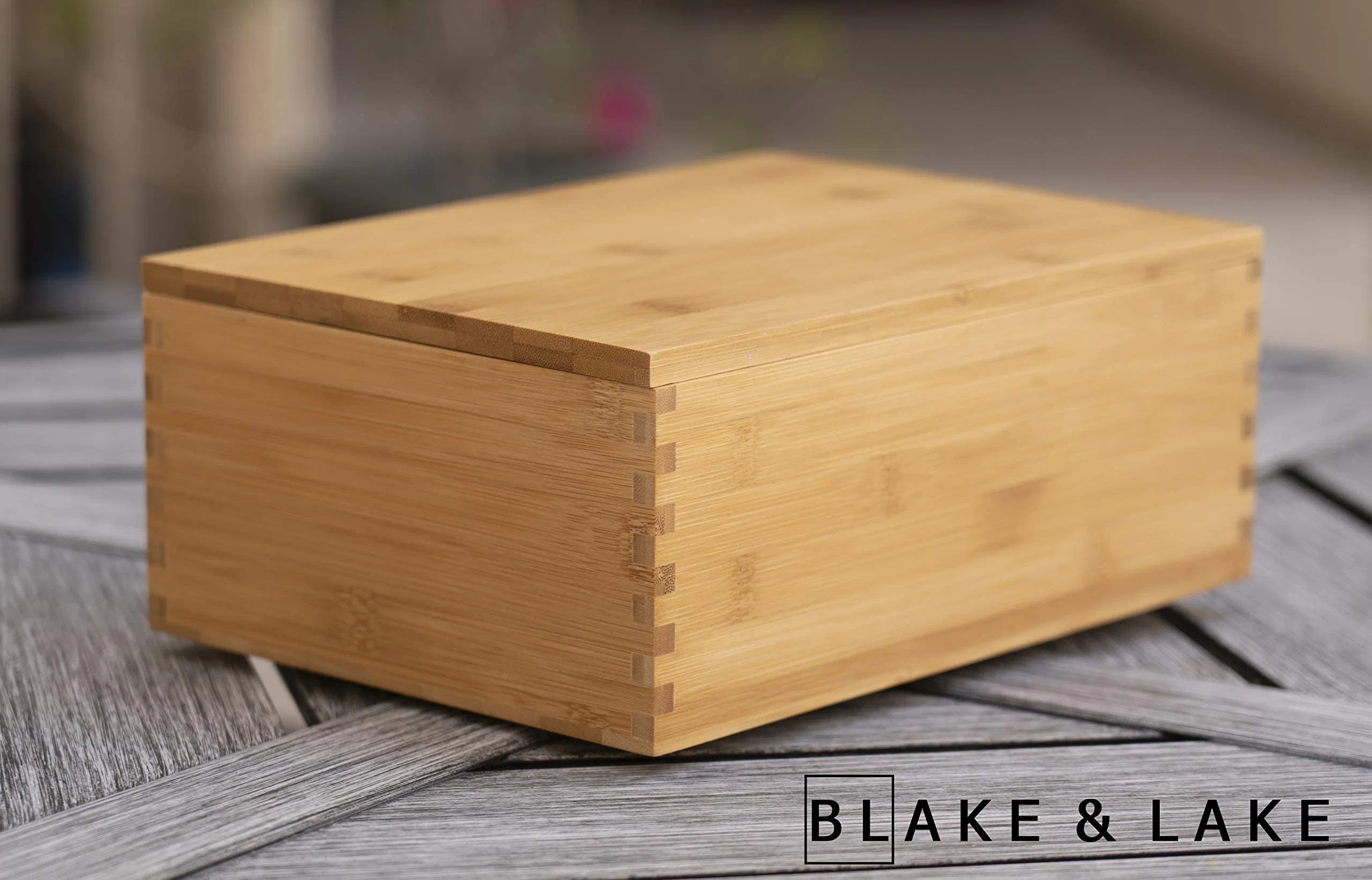 Caja de almacenamiento de madera con tapa de madera, grandes cuadros de Keepsake - Caja de regalo con tapas almacenar Fotos Recuerdos joyas Colectibles Treasures - Diseño de cola de milano (natural)