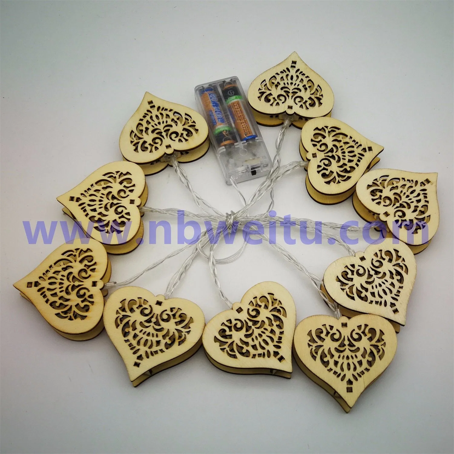 China LED Fornecedor Natal pingente de coração Garland Fada Luz de String