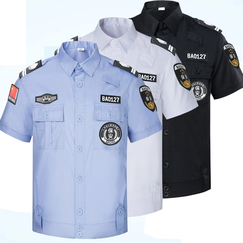 Uniforme uniforme de guardia de seguridad militar, la ropa de trabajo capacitación Made in China Logotipo personalizado mangas cortas