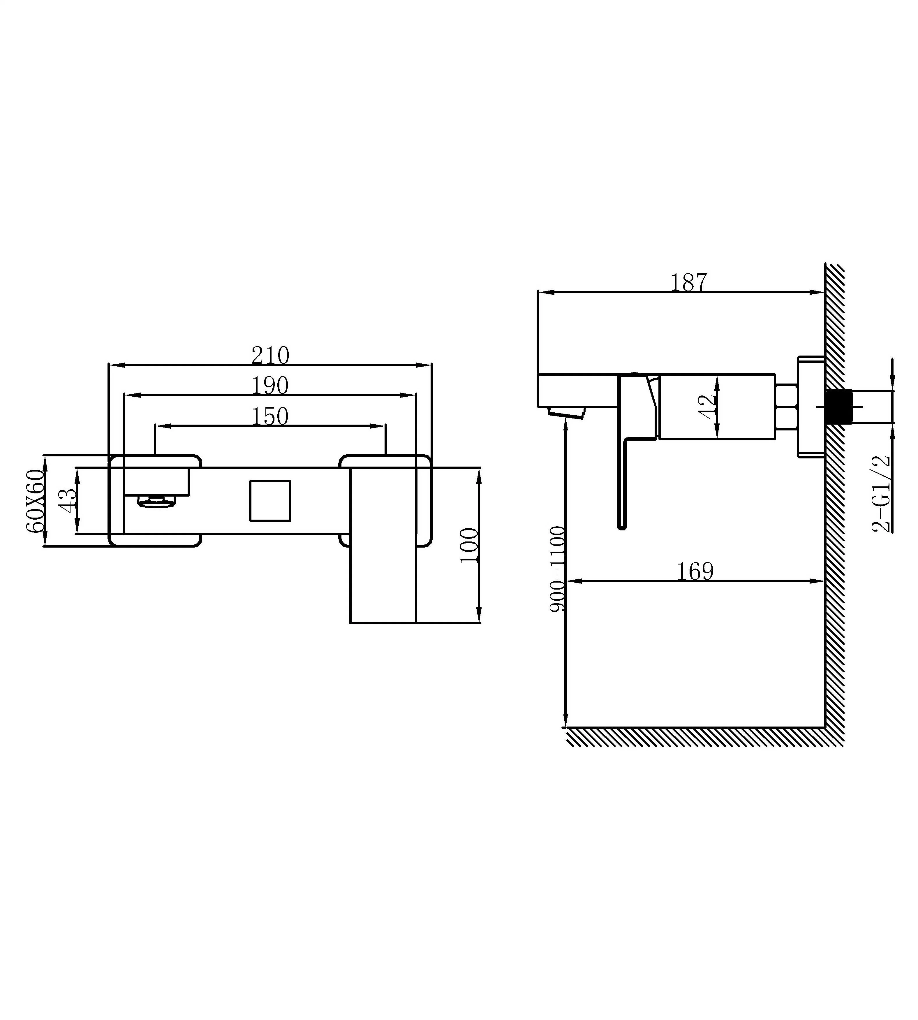 Wandhalterung Badezimmer Bad Mixer Duschmixer Badewanne Wasserhahn Dusche Wasserhahn (Hz25 3101/3101MB)