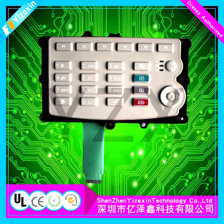 High Quality with Gradient Color Custom Single Waterproof Silicone Membrane Switch