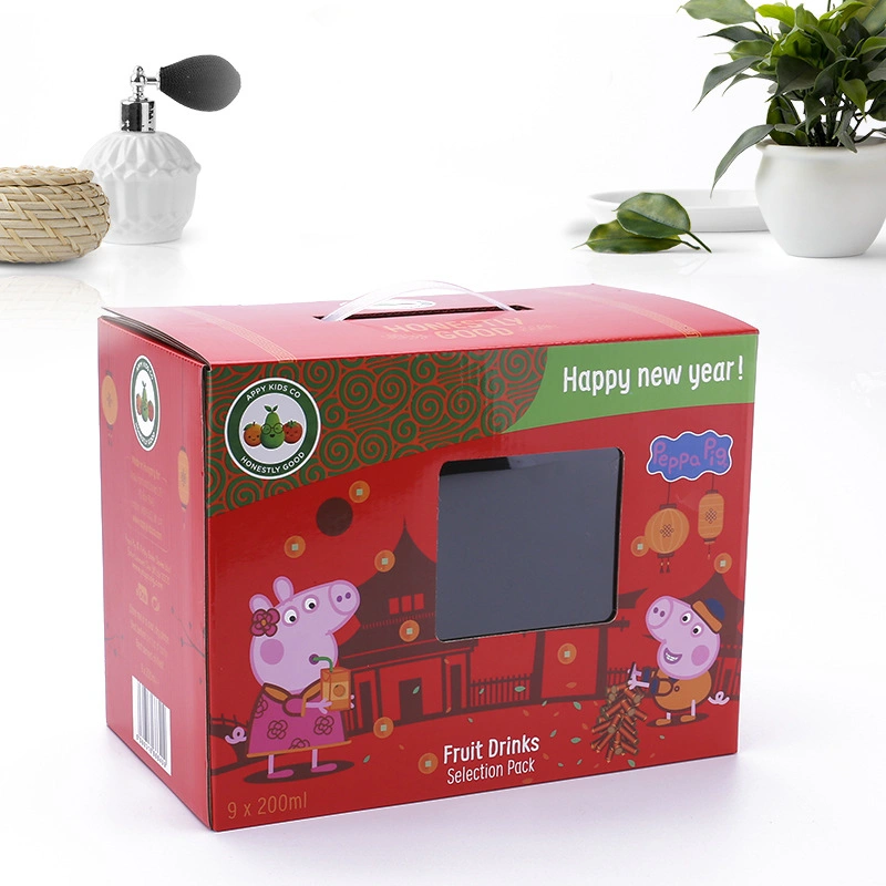 Boîte d'emballage en carton ondulé kraft brun Paper Box avec fenêtre en plastique d'affaires pour l'emballage des jouets