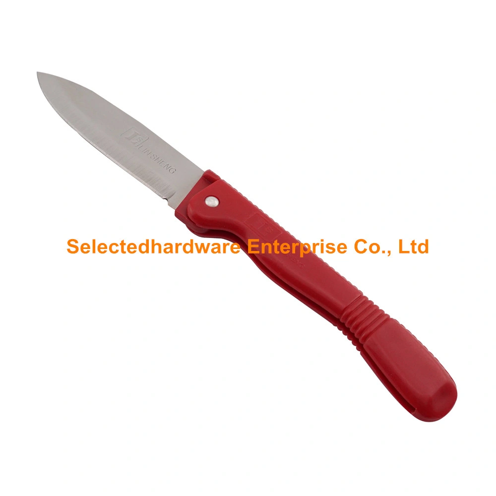 Red ABS Handle Folding Paring Knife Pocket Knife