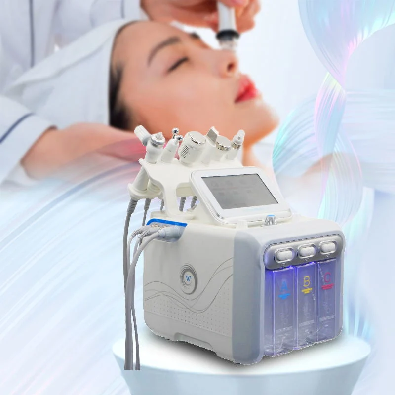 6 in 1 H2 O2 Wasser Dermabrasion Sauerstoff Jet Gesicht Deep Cleaning Haut Rejuvenation Hydra Dermabrasion Maschine