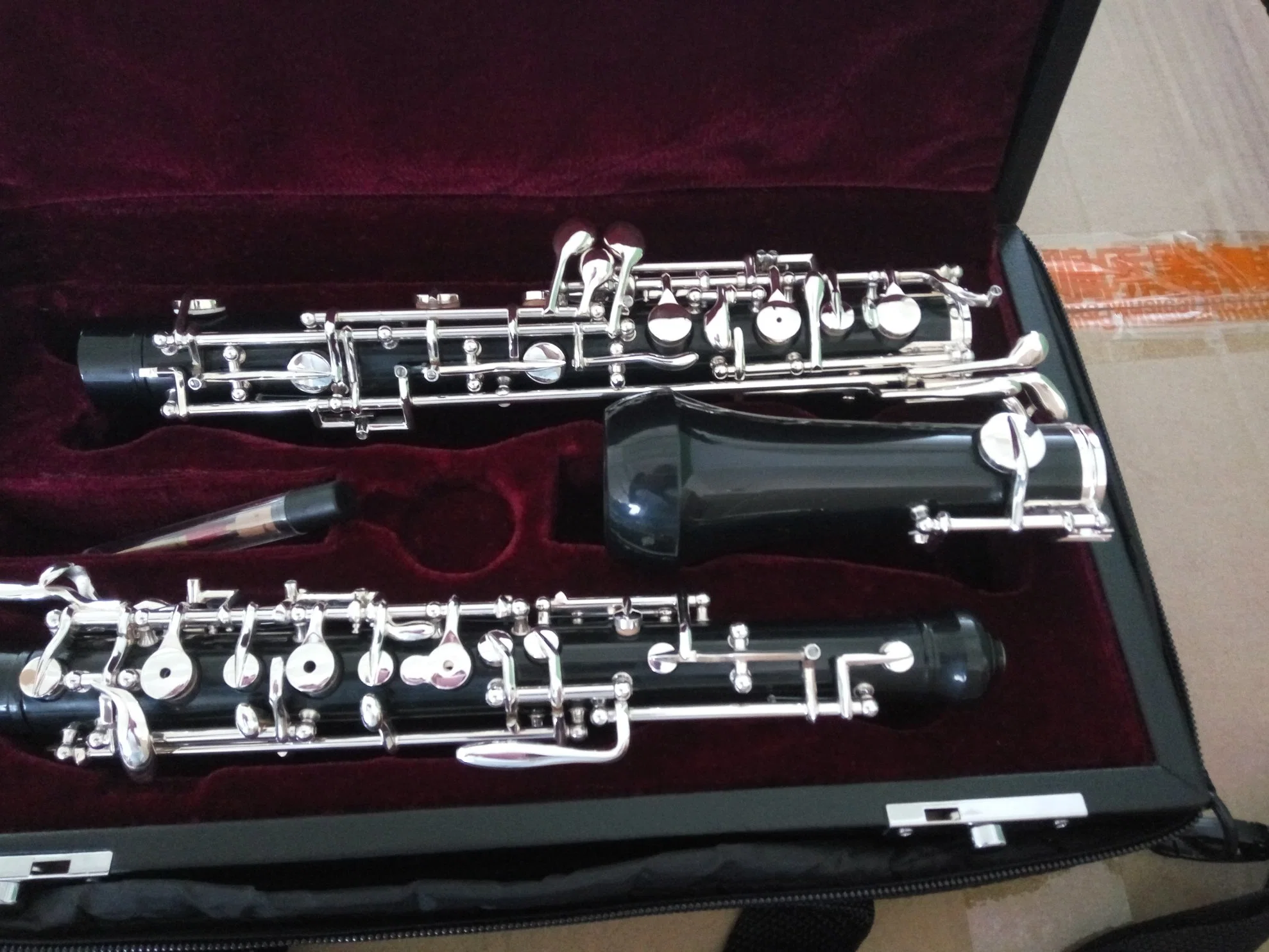 Wooden (Ebony wood) Oboe, Silver Plated Key, Made in China