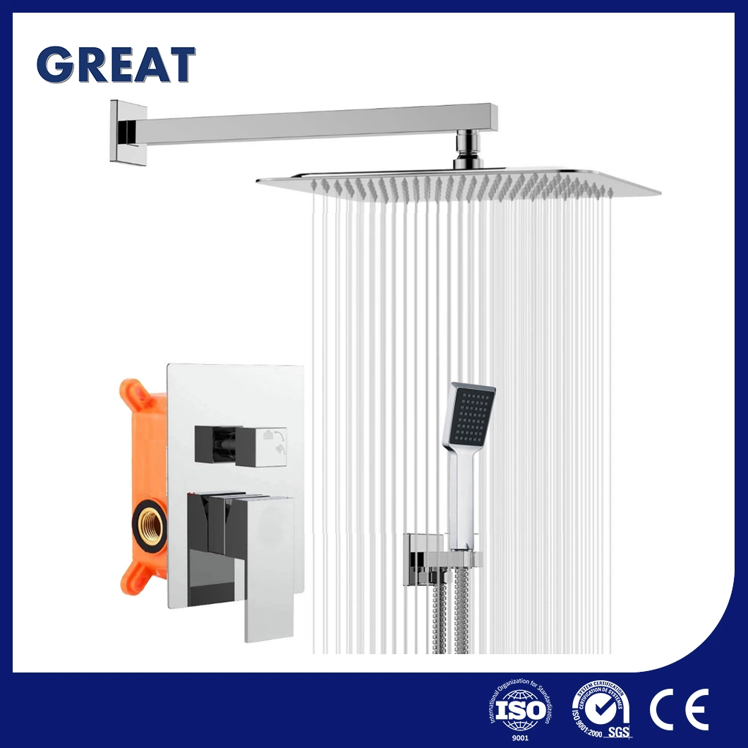 Great China Thermostatic Shower Faucet Suppliers Shower Rail Set Gl502603A501 Concealed Shower Set with Box Modern Rain Shower System with Handheld