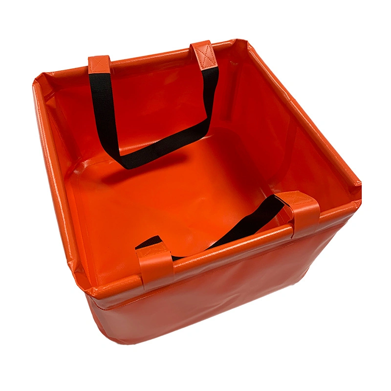 Custom PVC Tarpaulin Portable Camping Sink Washing Bucket with PVC Pad