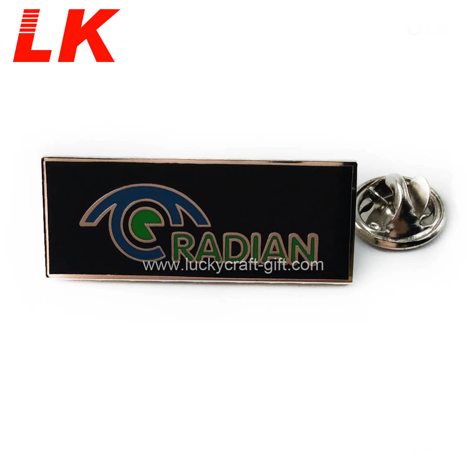 Custom Logo Die Cut Name Lapel Pin Badge with Needle Pin