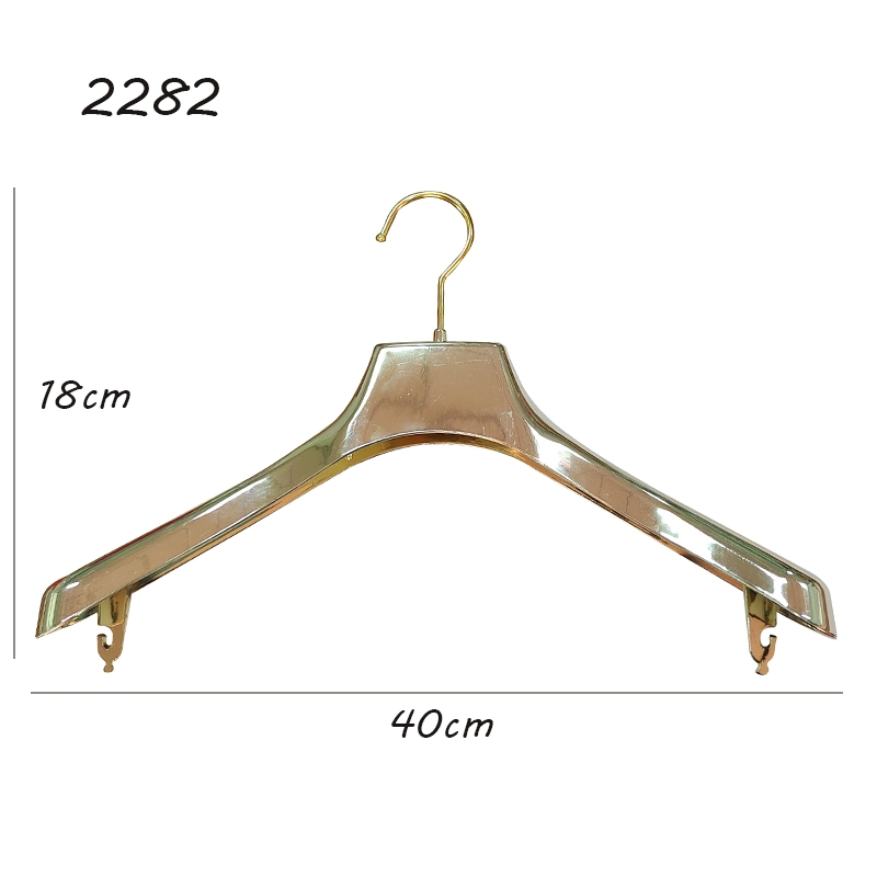 Gold Luxury Style Non-Slip Black Plastic Clothes Hanger for Man and Female