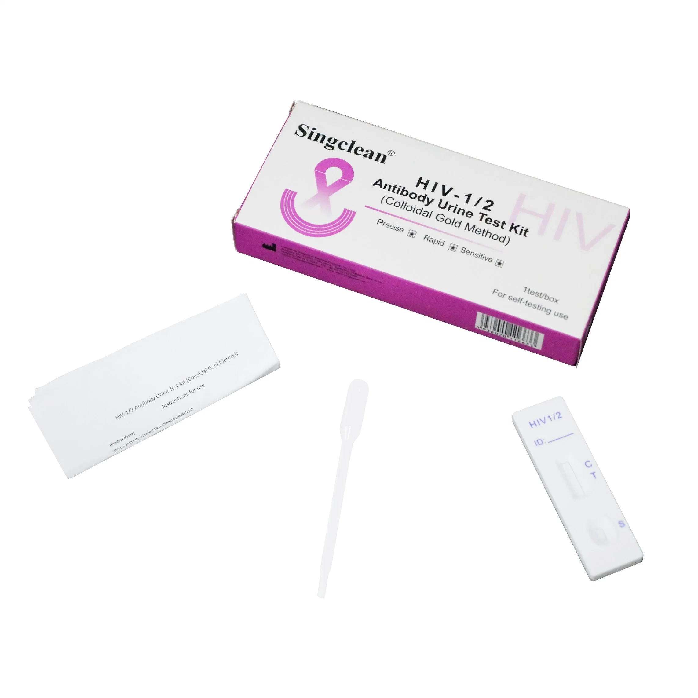 Singclean Quick Rapid One Step Labor Urin sammeln HIV 1/2 Urin-Antikörper-Testgerät für erworbenes Immundefizienz-Syndrom