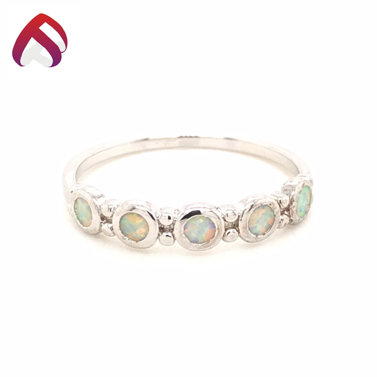 Newest Design Sterling Silver Ring with Round Opal Jewelry