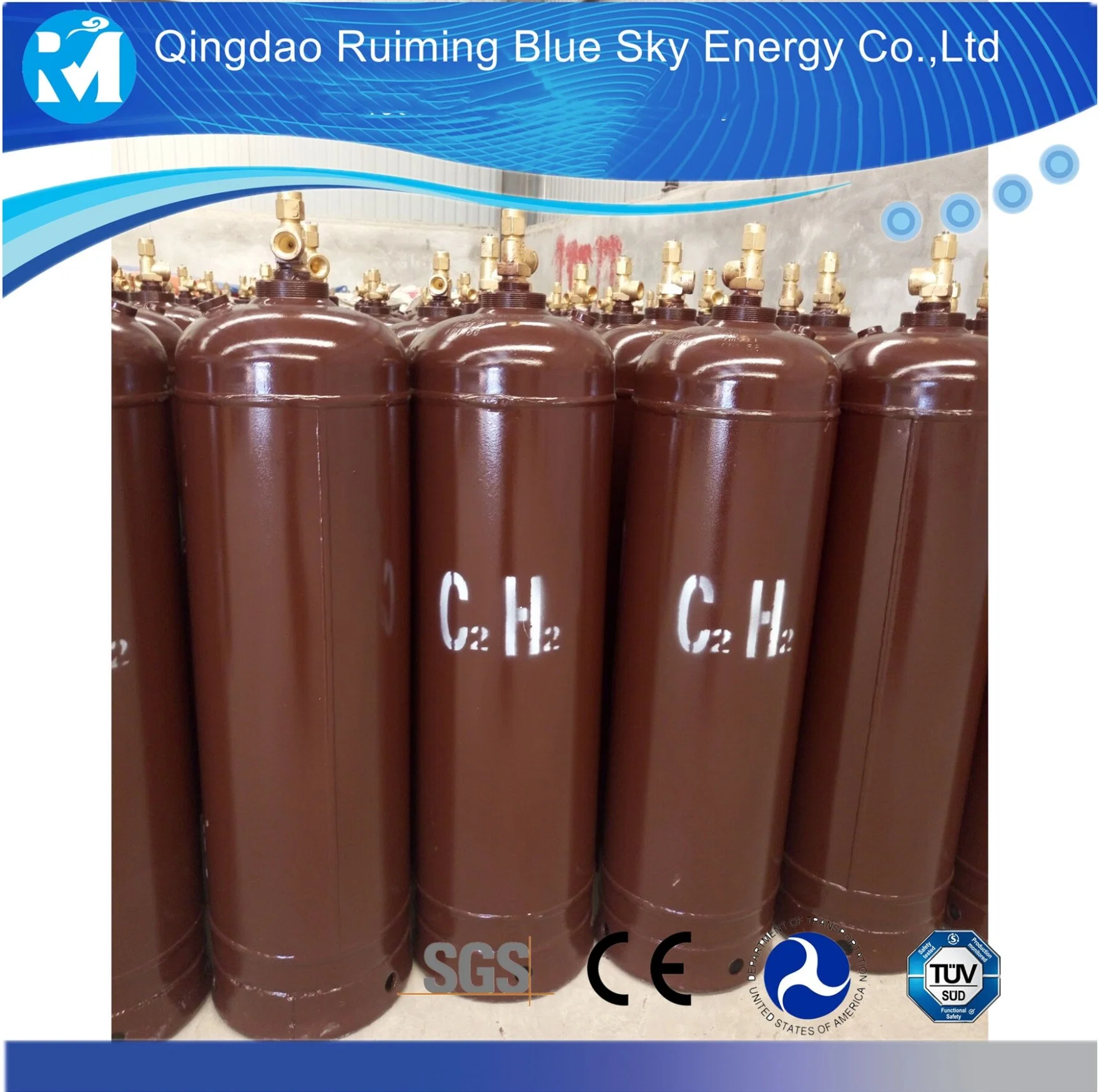 Acetylene Cylinder ISO9809 Standard Steel Welded Acetylene Gas Cylinder