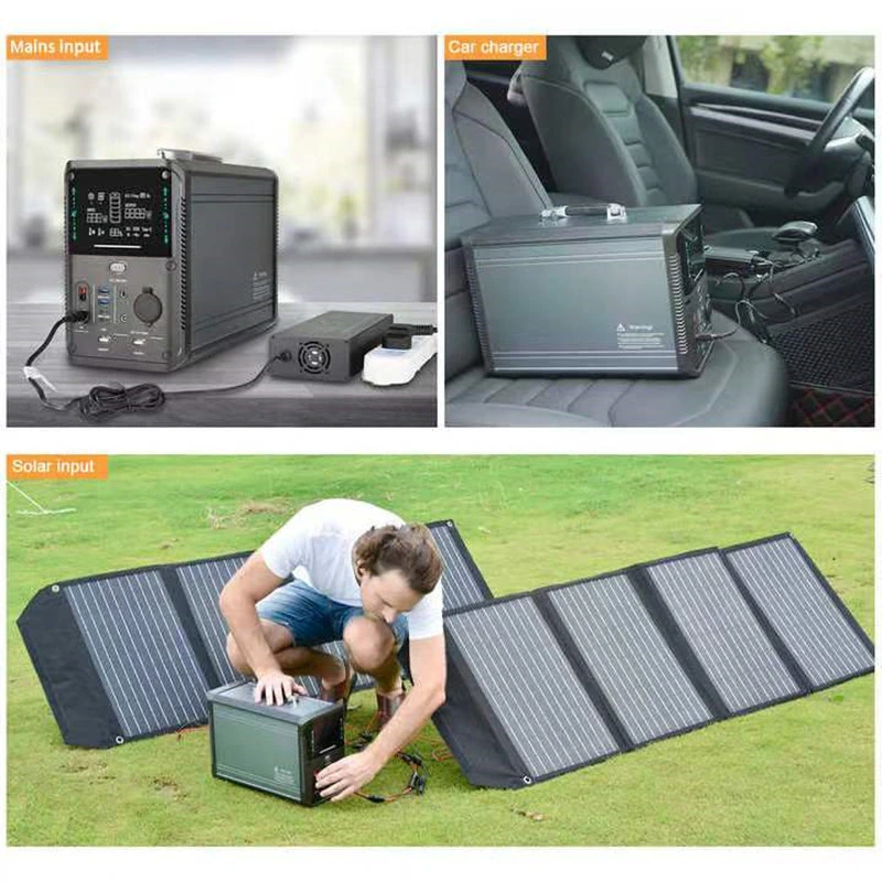 Portable Battery 1500W with Solar Generator for Outdoors Camping Travel Emergency