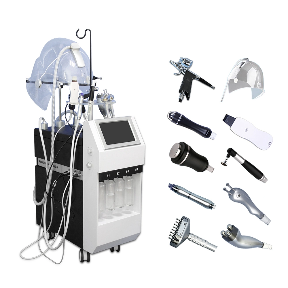 10 in 1 Ultrasonic RF Facial Lifting Facial Deep Clean 93% Pure Oxygen Injection Multifunction SPA Beauty Equipment