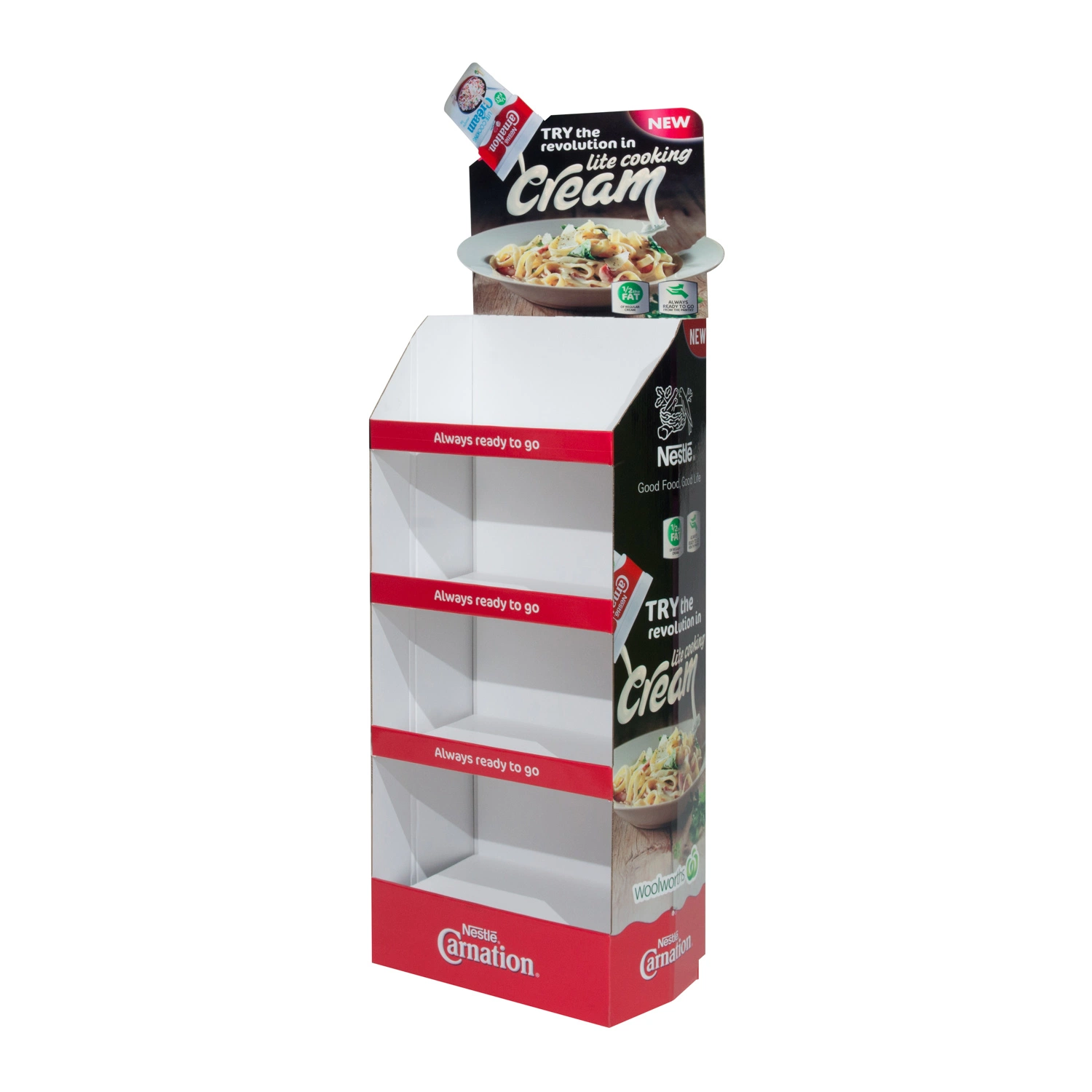 Cardboard Paper Floor Pasta Sauce Pop POS Display Stand Shelf