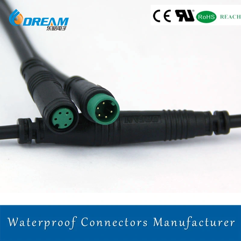 IP66 Water Proof 6 Pole Wire Connector for Bicycle Wire Connector M8