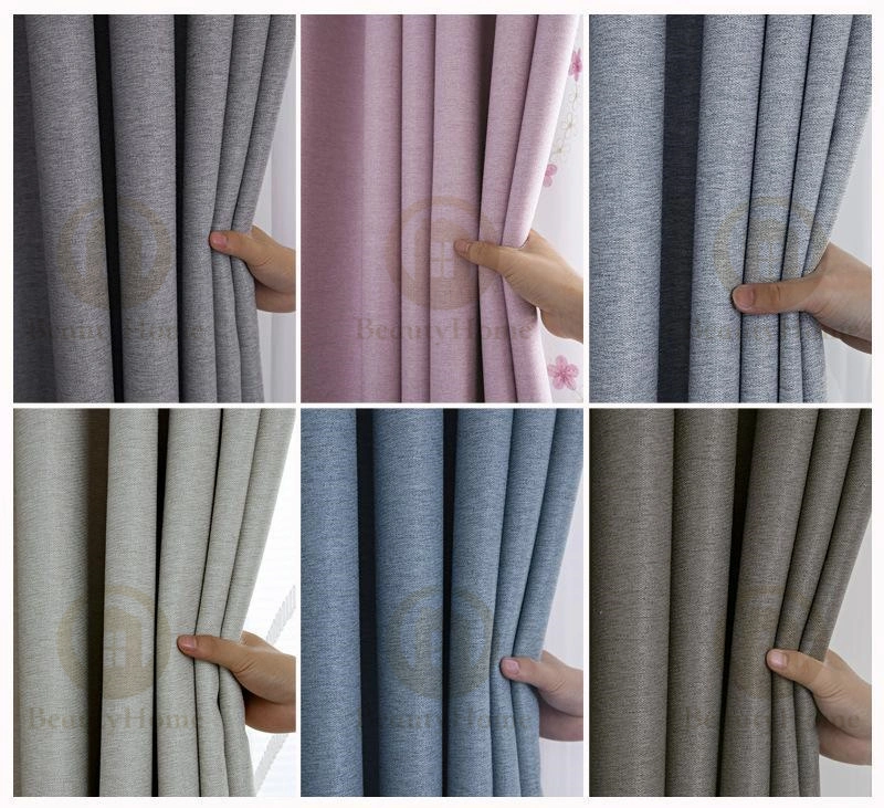 Fashion Hotel Cafe Living Room Hotel Curtains Printed Chain Curtain Decorative Blackout Linen Curtain