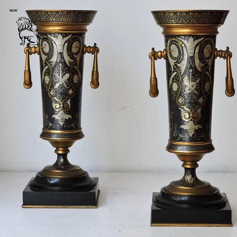 Wholesale Chinese Luxury High Quality Cast Metal Bronze Antique Brass Flower Vase for Home Villa Garden Decoration Bfc-030