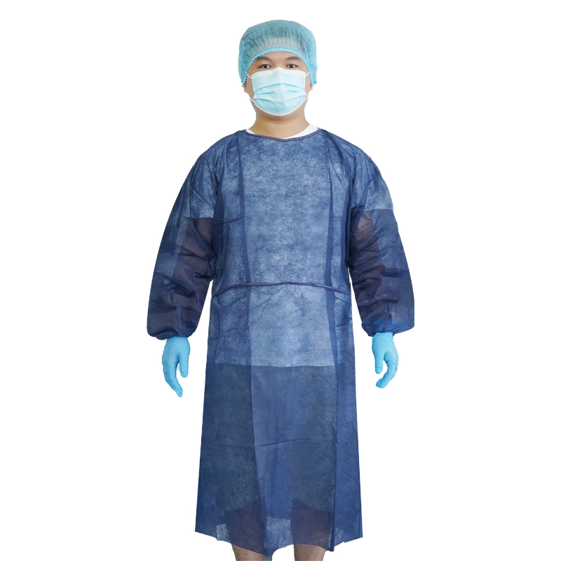 Dark Green Color Disposable Isolation Gown Lab Gown Fluid Resistant