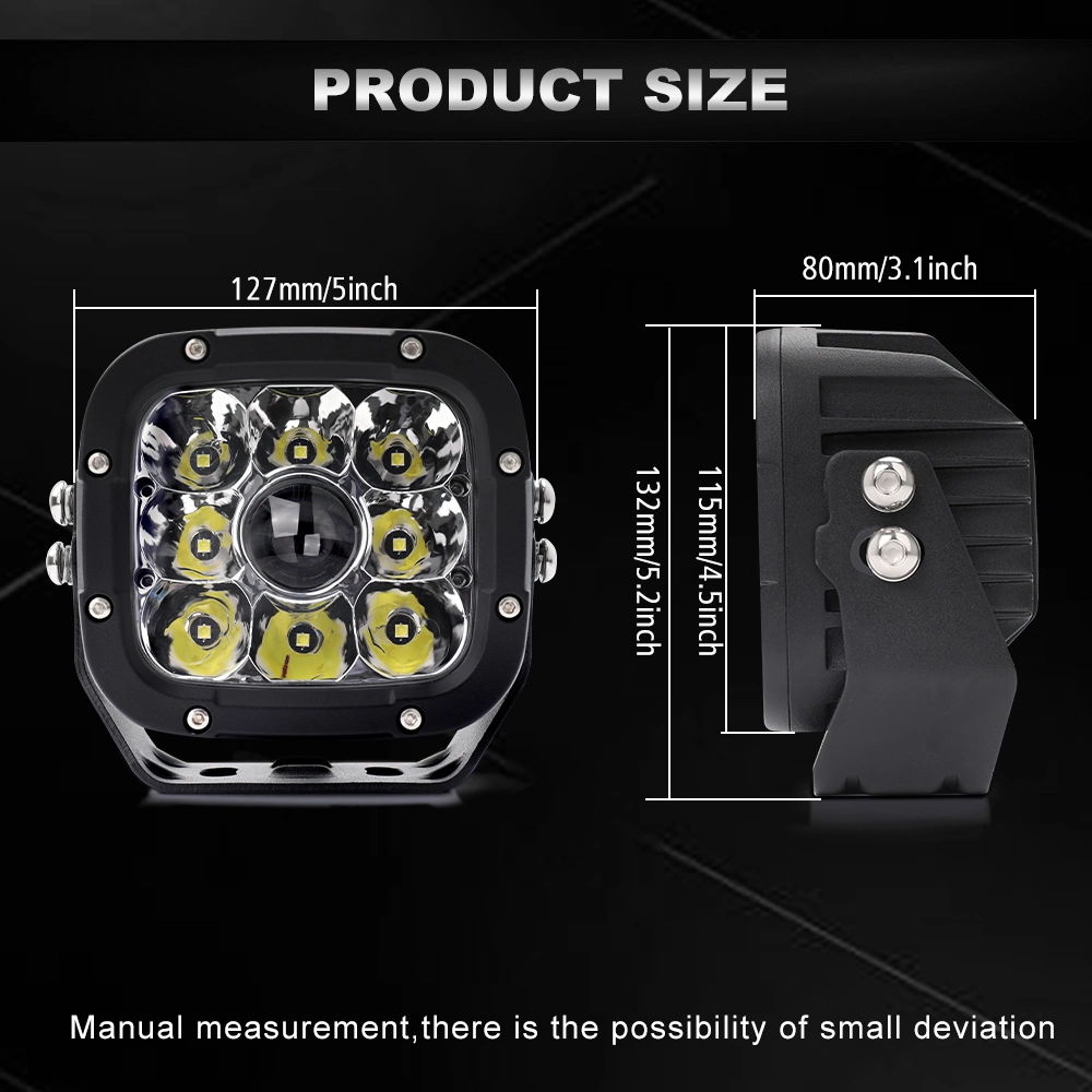 مؤشر ليزر فائق السطوع يعمل على الطرق الوعرة بقدرة 1400 م فائق يعمل بالدفع الرباعي الفائق مصباح القيادة LED يعمل بالليزر 5 بوصات 50 واط لمدة الطرق الوعرة جيب UTV ATV