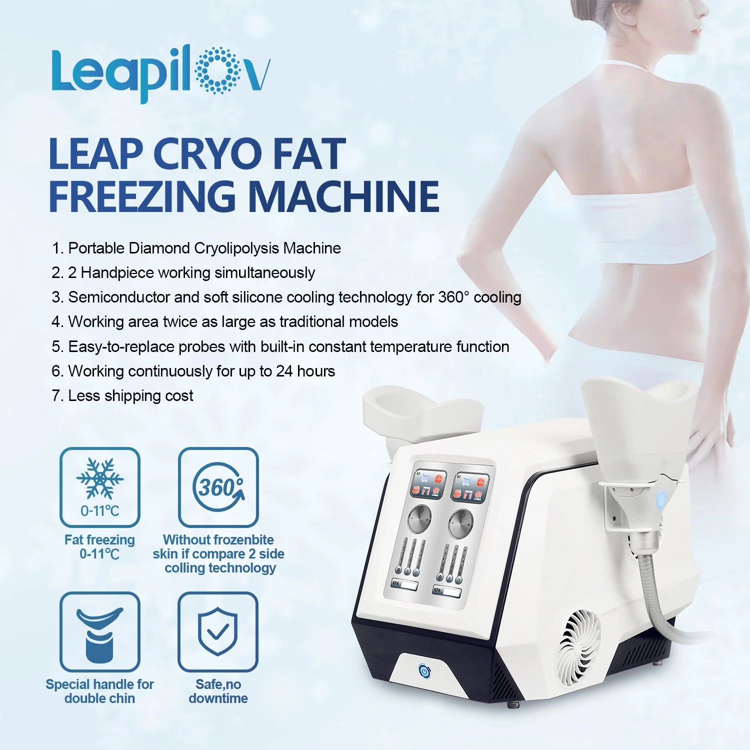 Congelação de gordura portátil Cryolipolysis Beauty Salon Medical Machine for Weight Perda